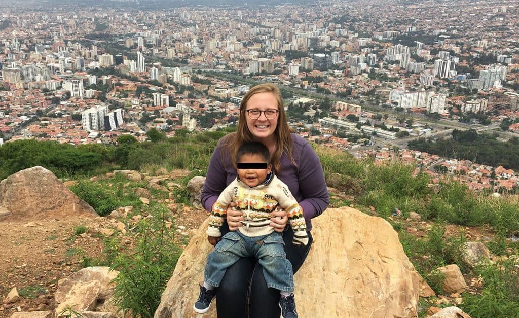 Playing with Aunt Molly, volunteer in Bolivia