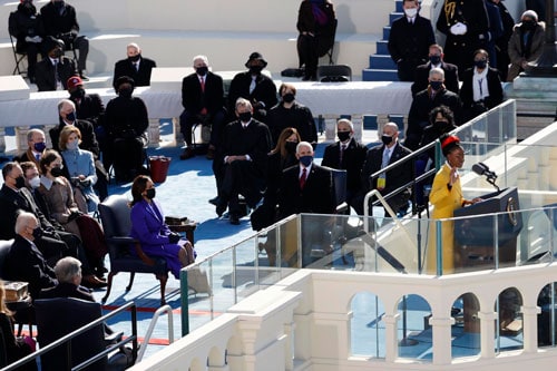 20210122T1000-GORMAN-PARISH-1013162_preview Amanda Gorman recites a poem at the U.S. Capitol Jan. 20, 2021, during the inauguration of Joe Biden as the 46th president of the United States. She is a parishioner at St. Brigid Catholic Church in Los Angeles. (CNS photo/Brendan McDermid, Reuters)