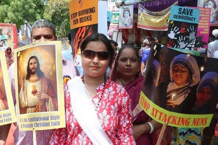 christian persecution: Christians demonstrate in New Delhi asserting their constitutional right to freedom of religion on May 13, 2016. (Photo: UCA News/IANS)