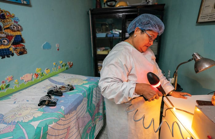 Suyapa Bonilla at her health clinic in Barrio Chamelecón. (Gregg Brekke/Honduras)