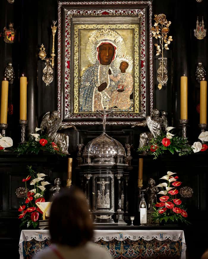 The icon of Our Lady of Czestochowa at the Jasna Gora Monastery in Czestochowa, Poland. (CNS photo/Nancy Wiechec)