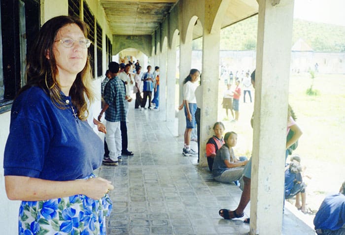 Sister Hougnon as a high school principal in East Timor (James Campion/East Timor)