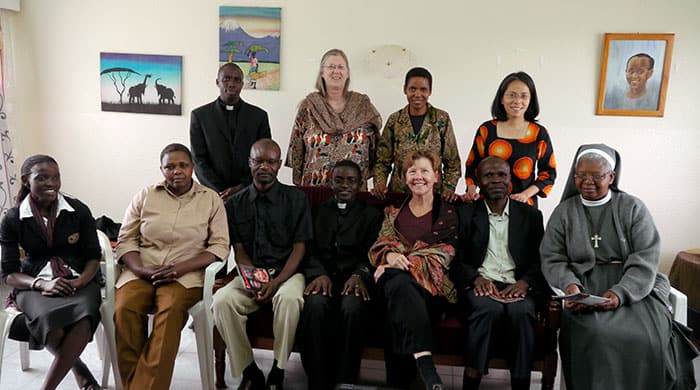 Sister Hougnon with members of a peace-building group in Nairobi. (Sean Sprague/Kenya)