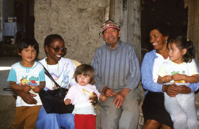 Sister Zwareva (wearing glasses) served in Bolivia for almost 26 years, providing pastoral care, health education and nutritional support to families. (Kevin Thomas/Bolivia)