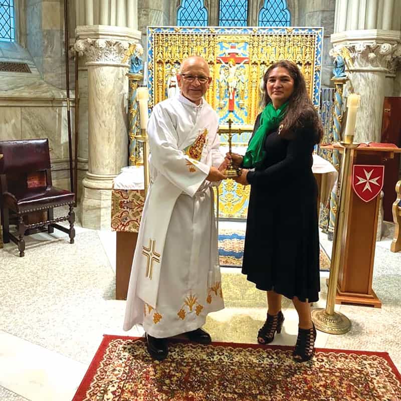 Carlos and his wife, Ines, served in a special Mass in honor of Ecuador’s Our Lady of Cisne, held in a chapel of Saint Patrick’s Cathedral in New York. (Courtesy Carlos Campoverde/U.S.)