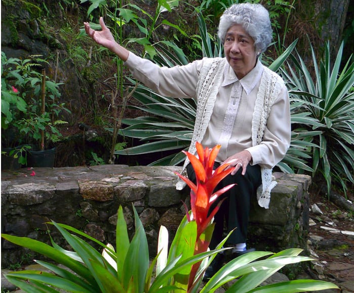 Maryknoll Sister Margarita Jamias is seen at the Maryknoll Ecological Sanctuary in Baguio in the Philippines, where she oversaw educational programs on care of creation. She is now a member of the Environment Committee at the Maryknoll Sisters Center in Ossining, New York, and continues her advocacy work on environment. (Sean Sprague/Philippines)