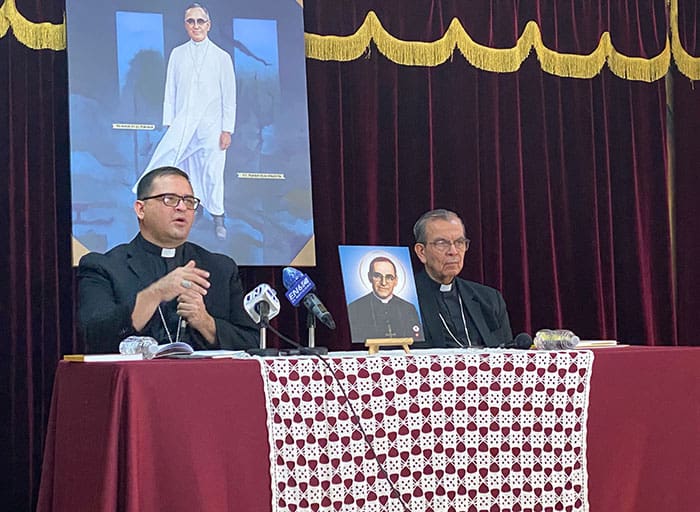 After World Mission Sunday Mass at St. Ferdinand Church, pastor Father Jason Torba and Cardinal Blase Cupich greet the congregation, including all those who do mission in Chicago. (Julie Jaidinger, Chicago Catholic/U.S.)