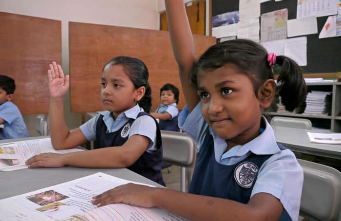 Young students participate eagerly at BACHA, the first school of its kind in Bangladesh with a curriculum developed by Maryknoll sisters, in 2009. (Sean Sprague/Bangladesh)