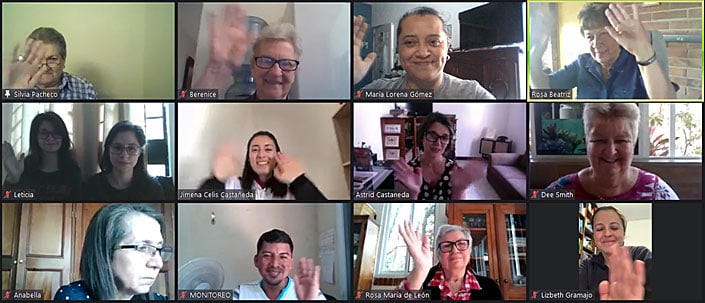 34-38-Synod-04 The Guatemala chapter of the Maryknoll Affiliates met over Zoom to discuss synodality. The group also organized a meeting among all affiliate chapters in Latin America to discuss the synthesis document prepared after the listening session with members of all Maryknoll expressions. (Courtesy of Bob Short, Maryknoll Affiliates)