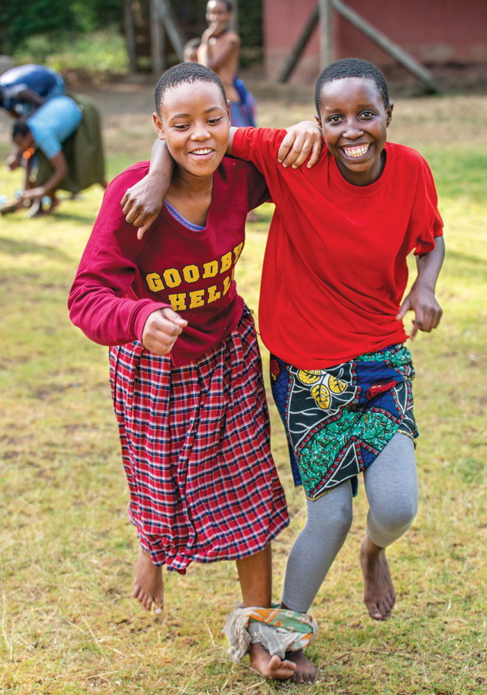 During a field day, students engage in games in order to gain confidence and to build community across tribal divisions. (Gregg Brekke/Tanzania)