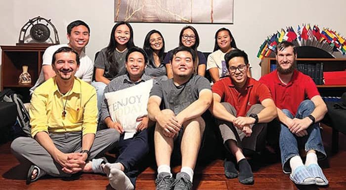 Father Ulloa-Chavarry accompanies young people such as these members of the young adults group of Ascension parish in Houston, Texas. (Courtesy of Rodrigo Ulloa-Chavarry/U.S.)