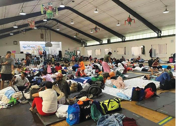 At Sacred Heart Church in El Paso, Texas, a shelter run by an ex-Border Patrol agent assists thousands of migrants. (OSV News Photo/Courtesy of Pax Christi Little Rock/U.S.)