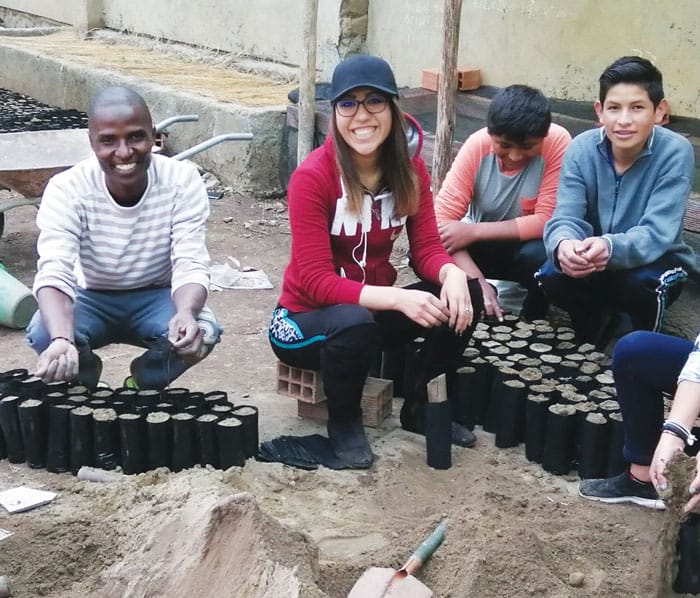 Charles Ogony helps with a reforestation project in Cochabamba, Bolivia. (Courtesy of Charles Ogony/Bolivia)