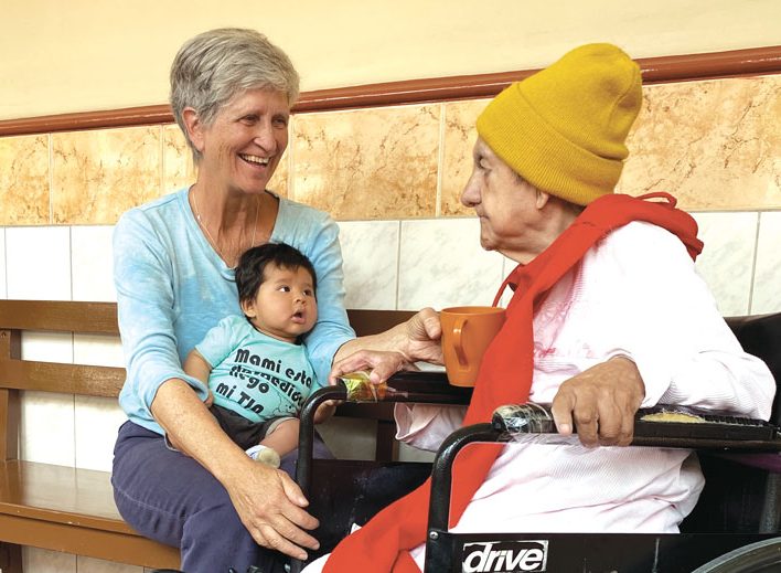 Maryknoll Lay Missioner Louise Locke ministers to both the young and the old in Cochabamba, Bolivia, where she has served since 2021. (Courtesy of Maryknoll Lay Missioners/Bolivia)