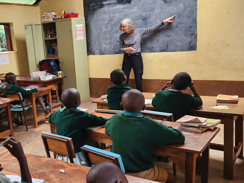 Glaser teaches at St. John Bosco Rehabilitation Centre in Kitale, Kenya, which provides remedial education and a caring environment for children at risk of living on the streets. (Courtesy of Theresa Glaser and Maryknoll Lay Missioners/Kenya)