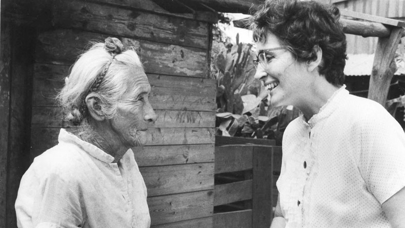 Maryknoll Sister Maura Clarke (right) served for almost two decades in Nicaragua and for three years in U.S. mission education in the States before arriving in El Salvador in response to Archbishop Óscar Romero’s call. (Maryknoll Mission Archives/Nicaragua)