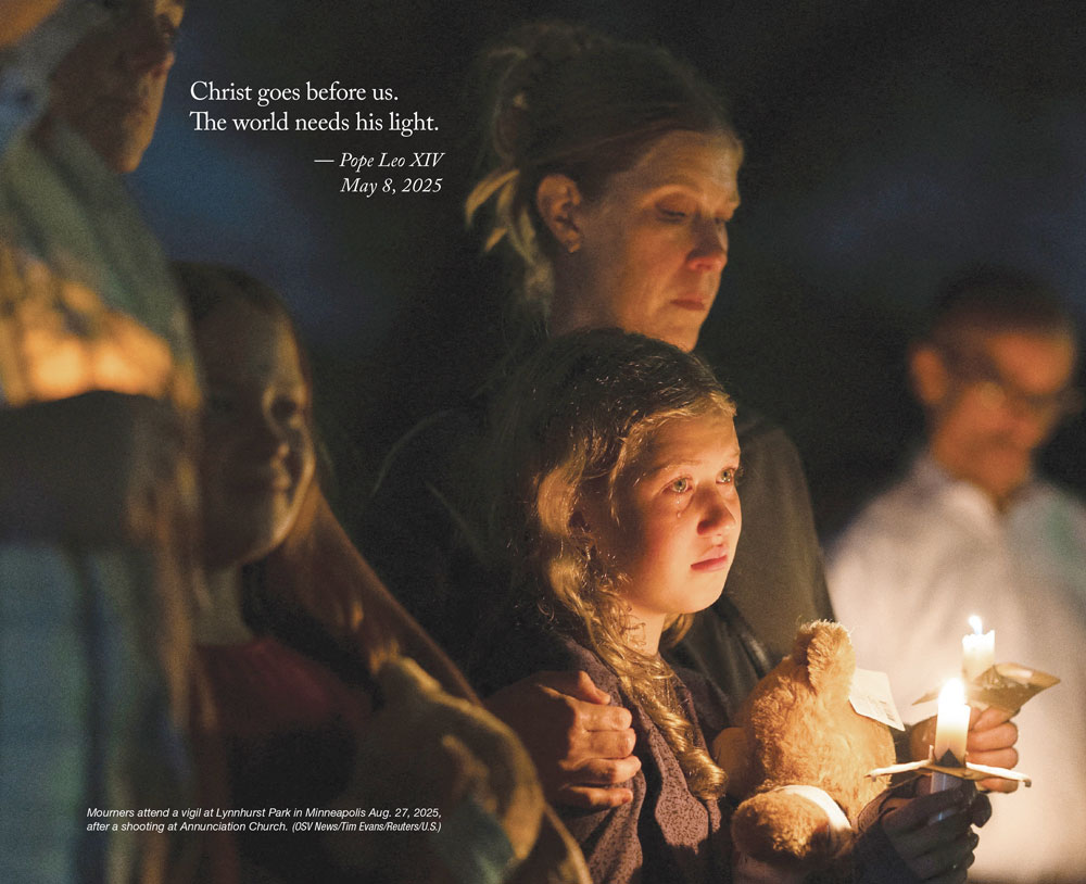 Mourners attend a vigil at Lynnhurst Park in Minneapolis on Aug. 27, 2025, after a shooting at Annunciation Church that took the lives of two schoolchildren. (OSV News/Tim Evans/Reuters/U.S.)