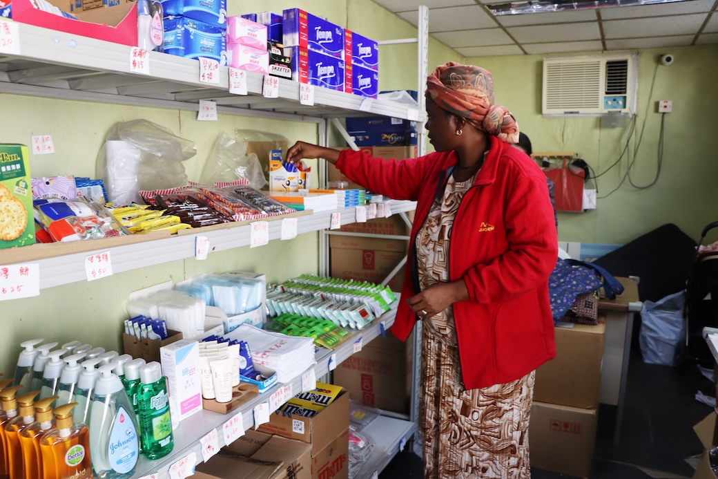 On her way to the Lo Wu Correctional Institution, Maryknoll Sister Esther Warioba purchases pre-approved personal care items that have been requested by inmates. The missioner also facilitates contact with prisoners’ families. (Andrea Moreno-Díaz/Hong Kong)